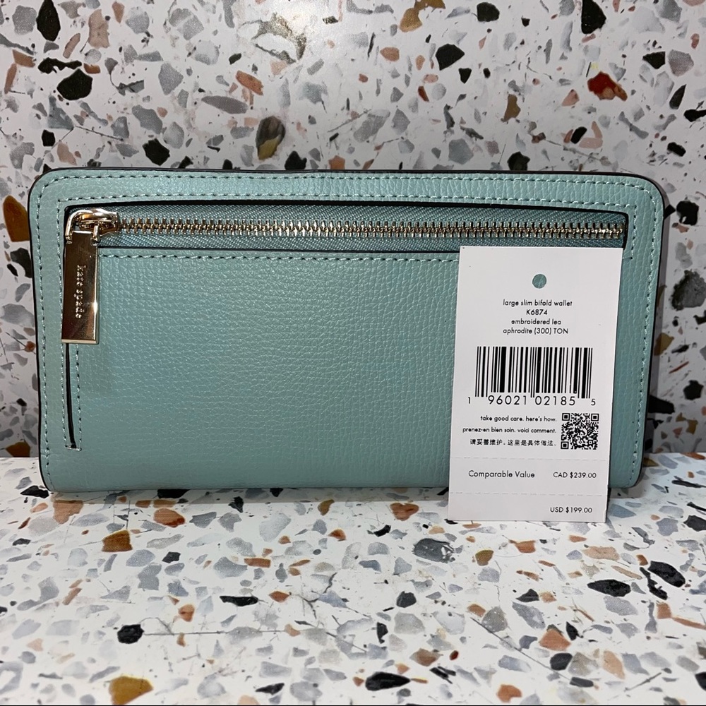 Kate Spade Embroidered Large Slim Bifold - Picture 3 of 3